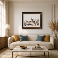 Impression sur toile personnalisée avec texture, art mural, Tour Eiffel, Paris, paysage urbain de luxe, impression UV avec cadre PS pour un salon élégant