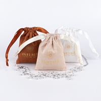 Logo personnalisé Anti-ternissement velours et boîte sac à bijoux en microfibre en daim doux