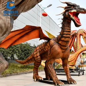 विशाल एनिमेट्रोनिक एनिमेटेड मूवी नारंगी ड्रैगन पश्चिमी ड्रैगन