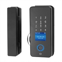 Cerradura Inteligente Deve Comercial sin Marco, con Lector de Huellas Dactilares, Tarjeta, Código, Aluminio, Biométrica, Digital, Electrónica, Tuya, para Puerta de Vidrio