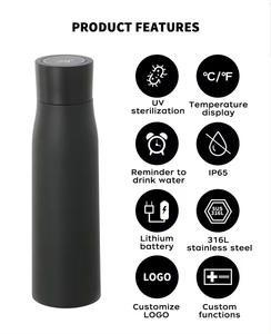 Stainless Steels Material Thermos <b>Bottle</b> with Disinfection Reminder & Temperature Display Function for Water Usage - Product Image 2