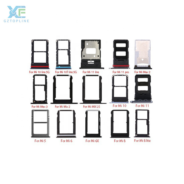 Wholesale High Quality Phone Parts Sim Card Tray for Xiaomi Note 7 8 9 10 Lite Pro Sim Card Tray Replacement