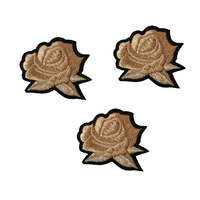 Patchs de broderie rose Golden Thread personnalisés pour vêtement