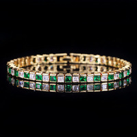 Accesorios minimalistas chapados en oro para mujer, joyería de muchos colores, pulseras de tenis con diamantes de cz 2020
