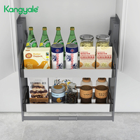 Kangyale Venda Quente 2024 Pull Down Kitchen Lift Basket Cesta De Elevador De Aço Inoxidável De Armazenamento De Armário Alto