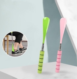 Vente en gros de chausse-pied télescopique en plastique, corps de <span class=keywords><strong>tige</strong></span> réglable en acier inoxydable, réglage de la longueur, maison suspendue, chausse-pied à long manche - Product Image 4