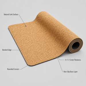 <span class=keywords><strong>Tapis</strong></span> de yoga en liège naturel écologique, logo personnalisé, épaisseur 4 mm, 5 mm, 6 mm, <span class=keywords><strong>antidérapant</strong></span>, pliable, pour Pilates, fitness, gym, vente en gros - Product Image 3