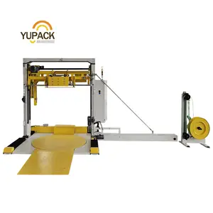 Movable Pallet Strapping Machine with Pallet Wrapping Machine Combined Strapper-wrapper Automated System