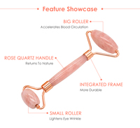 Aurora Luxe Massager Rose Quartz Jade Face Roller of Rides Puffiness Facilite la pression des sinus