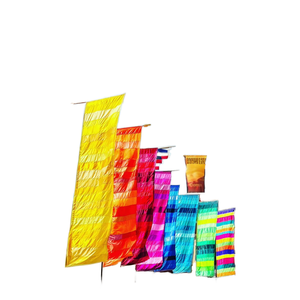 Promotional High Quality Double Sided Polyester Feather Flags Silk Screen Printed Logo Outdoor Advertising Festival Flag Banner
