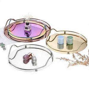 Plateau décoratif artisanal en acier inoxydable avec un design complexe |   Thème du Ramadan pour la maison et les restaurants - Product Image 1