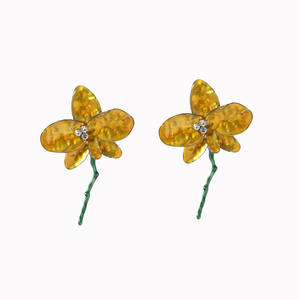 Cross-Border Spanish <strong>Babe</strong> Style Exaggerated Dripping <strong>Oil</strong> Enamel Light-Luxury Natural Stone Large Flower Women's Earrings Fashion - Product Image 5