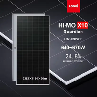 Panneau solaire Longi HiMO X10 650W 655W Modules photovoltaïques Technologie HPBC 2.0 Panneau de cellules en silicium monocristallin