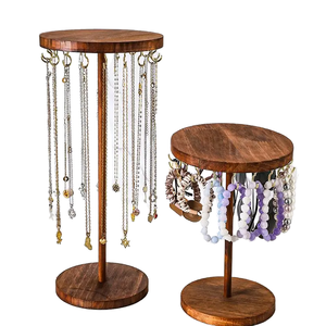 Organisateur de bijoux multi-usages en bois massif Grandview, support de présentation pour colliers, boucles d'oreilles, bracelets, support de rangement de bureau, 10-20L - Product Image 1