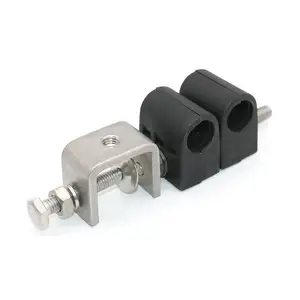 Telecom parts feeder cable clamp with double holes