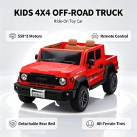 Mobil Mainan Anak Listrik 4 Roda Plastik Dual Motor 550, 2 Kursi dengan Remote Control 2.4g, Mobil Off-road untuk Anak