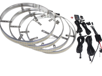 Kit d'éclairage de roue haute densité 5 rangées blanc pur avec bandes lumineuses étanches IP68 Plug and Play pour anneaux métalliques de 17 et 20 pouces