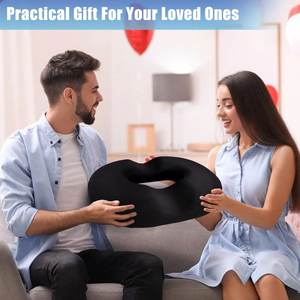 Bantal Duduk Busa Memori Bentuk U Donat Hitam, Teknik Jahitan untuk Mengatasi Nyeri Tulang Ekor, Wasir, dan Kehamilan Pasca Melahirkan - Product Image 6