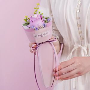 Robotime Rokr regalo fatto a mano in miniatura AF021 rosa viola fai da te arte floreale 3D <span class=keywords><strong>puzzle</strong></span> di plastica per adulti - Product Image 4