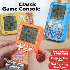 Console de jeu portable rétro, <span class=keywords><strong>grand</strong></span> <span class=keywords><strong>écran</strong></span>, machine de jeu de <span class=keywords><strong>puzzle</strong></span> d'intelligence pour enfants, jouet éducatif nostalgique, couleur jaune - Product Image 3