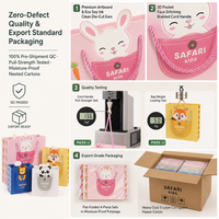 Sacs cadeaux en papier à poche pop-up avec animaux de dessin animé mignons, découpés en 3D avec oreilles d'animaux, pour fêtes d'anniversaire d'enfants, vente en gros OEM