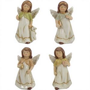 ZICOM Ensemble de 4 figurines d'anges gardiens, hauteur 9,5 cm, jouets décoratifs de Noël allemands (modèle 9069-E421) - Product Image 1