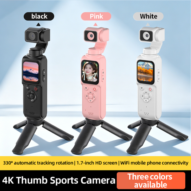 4K Ultra HD Handheld Gimbal Camera AI Face Recognition Tracking Outdoor Travel Short Video Vlog WiFi Touch Screen