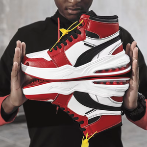 カスタムロゴブランクシューズハイトップスニーカー本革バスケットボールスタイルシューズメンズデザインアンチカジュアルレトロシューズ2024 - Product Image 6