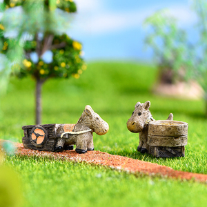 En gros Mousse Micro-paysage <span class=keywords><strong>Ornement</strong></span> <span class=keywords><strong>D</strong></span>écoratif Aquarium Aménagement Paysager Dessin Animé Âne Tirer Chariot <span class=keywords><strong>Moulin</strong></span> <span class=keywords><strong>Ornement</strong></span> - Product Image 2