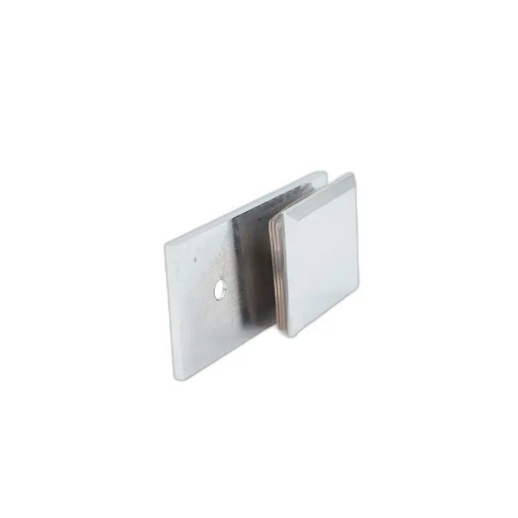 SVA-034 Brass Mirror Shower Pivot Door Clamp Square Bevel 180 Degree Single Shower Glass Clip Door Clamp Inch Metric Measurement