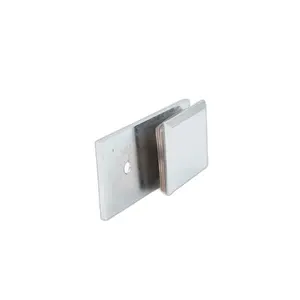 SVA-034 Brass Mirror Shower Pivot Door Clamp Square Bevel 180 Degree Single Shower Glass Clip Door Clamp Inch Metric Measurement