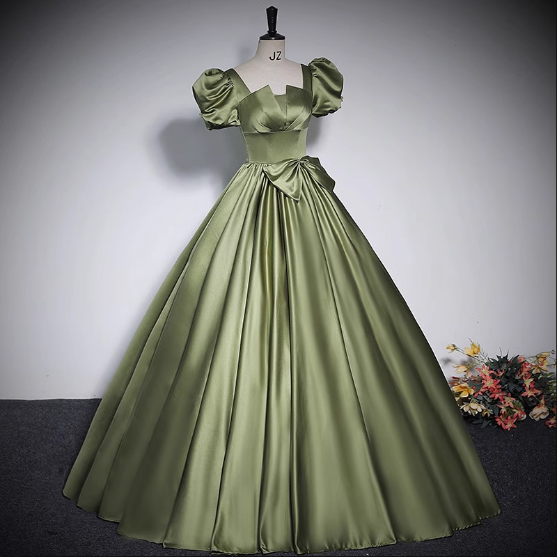 slim fit dress slacks Architectural Pleated Dress (green satin) – EDIT