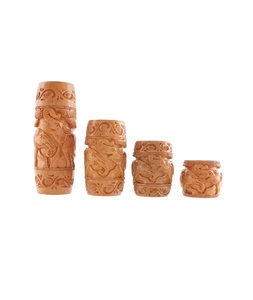 Jarrones de Dragón Tallados a Mano en Madera, Decoración Tradicional Redonda para el Hogar, Adorno de Mesa para Interiores, Pieza de Arte para Sala de Estar - Product Image 1