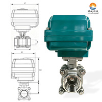 Katup Bola Listrik Tipe Pengatur, Sambungan Berulir Baja Tahan Karat, Kontrol Media Air Gas Minyak, AC/DC24V AC 220V