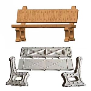 Bancs Jardin Dossier En Bois Chaise Moule pour Béton Décoration Extérieure - Product Image 2