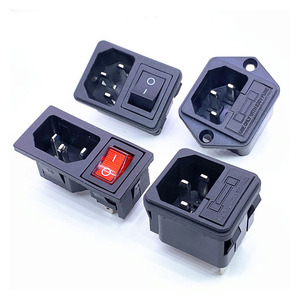 10A 250V 3Pin IEC320 C14 Inlet Module <b>Plug</b> <b>With</b> <b>Switch</b> Male Power - Product Image 6