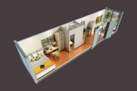 Maison Modulaire de Luxe en Conteneur Maritime Modifié de 40 pieds, Deux ou Trois Chambres, Salon, Cuisine, Pliable, Démontable, Conception Respirante