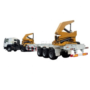 Semirremolque grúa elevadora de contenedores de acero de 20 y 40 pies <span class=keywords><strong>con</strong></span> suspensión mecánica/neumática de 3 ejes Shandong Fudeng 45-100 para camiones - Product Image 1