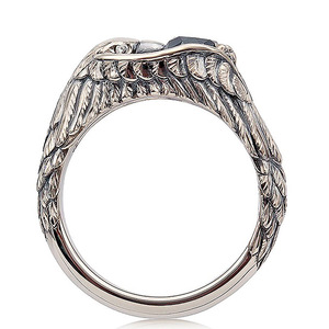 Anillo de cóctel F1306 Wings para hombre con circonita cúbica creada en laboratorio, engaste de garras, anillo de compromiso de moda. - Product Image 3