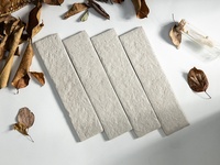 Carrelage en porcelaine 60x250mm, texture pierre de lave, style brique réfractaire, alternative au carrelage métro, facile à poser soi-même, pour villas, écoles et design de fermes