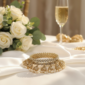 Handcrafted Austrian Stone Pearl Statement Bangles Elegant Luxury Jewelry Premium wedding Collection - Product Image 3
