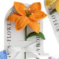 Fleurs de lys en laine faites à la main au crochet, styles variés, écologiques, décorations de table artificielles tricotées pour la maison, Saint-Valentin