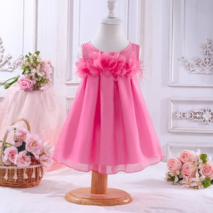 Exquisito Vestido de Malla con Bordado de Flores para Bebés Niñas, Ropa Infantil, Elegante Vestido de Princesa Dulce sin Mangas - Product Image 1