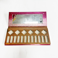 Boîtes à cils magnétiques personnalisées scintillantes, faites à la main, avec gaufrage, palettes de fards à paupières, cosmétiques, carton rigide, cadeaux de mariage