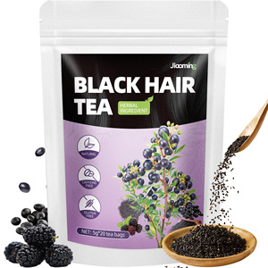 Tè Naturale al Sesamo Nero e Gelso <span class=keywords><strong>per</strong></span> la Crescita dei Capelli - Miscela Erboristica di Grado Premium, Pronto <span class=keywords><strong>per</strong></span> Infusione a Freddo, Nutre i Capelli Scuri e Riduce i Capelli Grigi - Product Image 1