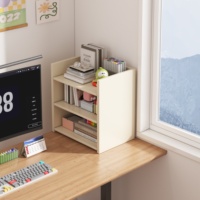 Étagère de rangement de bureau à trois niveaux de style pastoral, organisateur simple pour la maison, l'étude et le bureau, assemblage requis