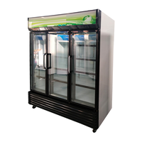 Congélateur vertical pour supermarché, congélateur commercial à 3 portes vitrées, vitrine réfrigérée pour aliments surgelés