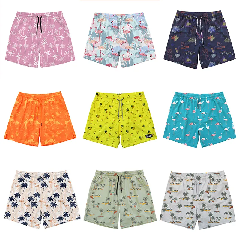 Wholesale surfing shorts pants men women printing beach shorts swimming quick dry short pants pockets