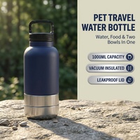 Bouteille d'eau en acier inoxydable de qualité alimentaire 32 oz avec logo personnalisé, 3-en-1, avec bols d'alimentation amovibles, isolation sous vide à double paroi