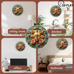 Round Wooden Wall <b>Clock</b> 25x25Cm <b>Silent</b> Movement Modern Simple Home Living Room Decor - Product Image 3